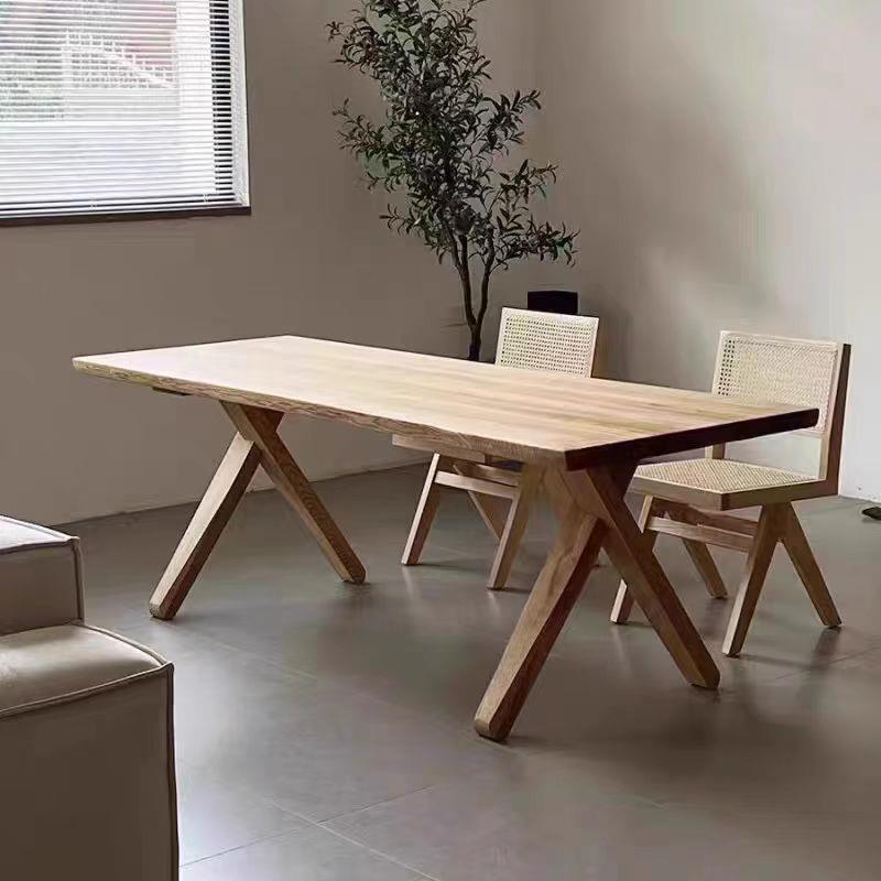 原木覆古办公桌做旧实木餐桌椅组合饭厅客厅书桌长方形吃饭长条桌