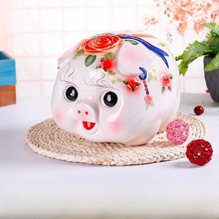 陶瓷储钱罐超大猪硬币硬币省钱填充家创意生日礼物打开家