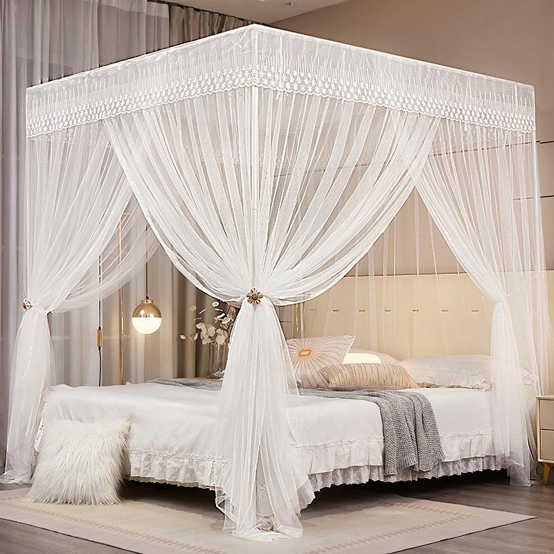 新型母婴型方简绣架定制落地式蚊帐床帘加厚框架1.2m1.35