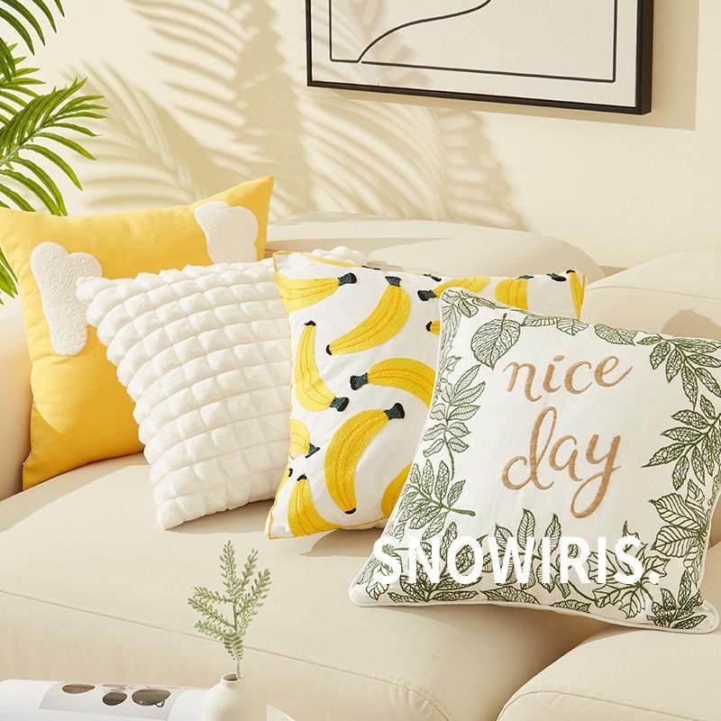 北欧ins抱枕套客厅沙发绣花靠垫房间靠枕可爱香蕉图车载床头腰靠,居家布艺,靠垫/抱枕,淘宝优惠券,粉丝福利购,淘宝优惠卷