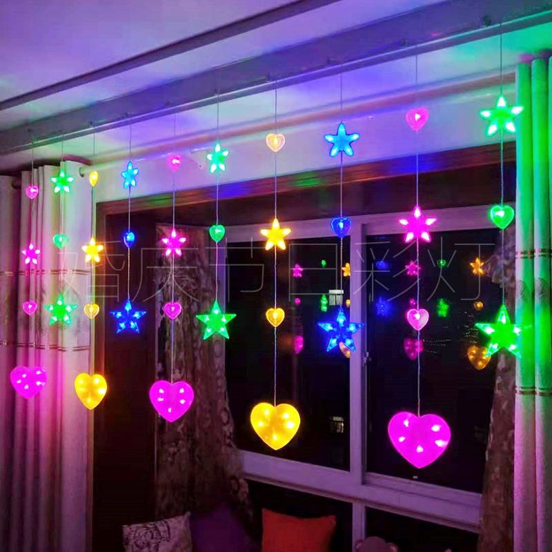 led星星灯小彩灯闪灯串灯满天星网红卧室浪漫房间窗帘飘窗装饰灯