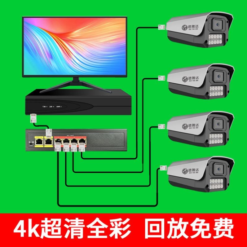 商用有线poe监控套装高清摄像头