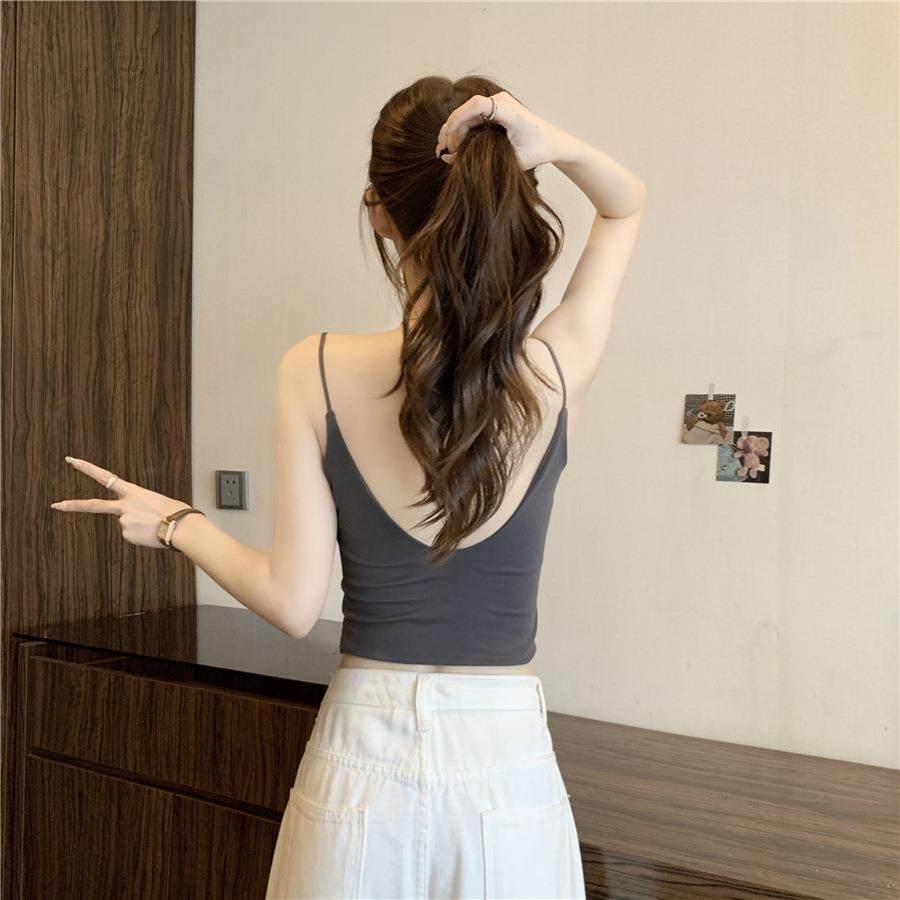 美背小吊带背心女内搭带胸垫夏外穿2026新款v领无袖短款打底上衣,女士内衣/男士内衣/家居服,抹胸,淘宝优惠券,粉丝福利购,淘宝优惠卷