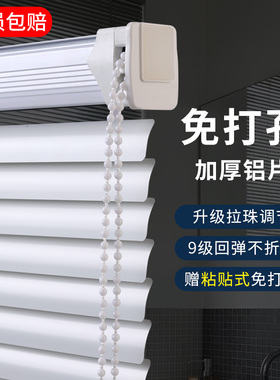 2025新款办公室百叶窗帘卷帘化妆室遮光升降浴室免打孔安装卷拉式
