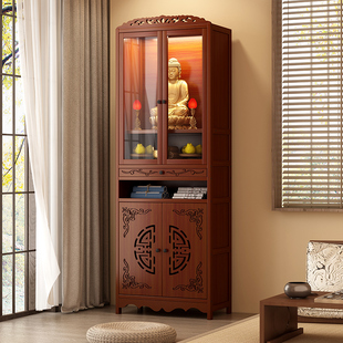 佛龛新中式立柜财神爷摆放柜子神台供桌佛台家用现代风格菩萨神龛