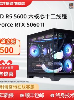 淮洋易通 全新锐龙 R5 5600 性价比A 搭配N卡组合3050/5050/5060/5060TI畅玩游戏世界海景房台式电脑主机。
