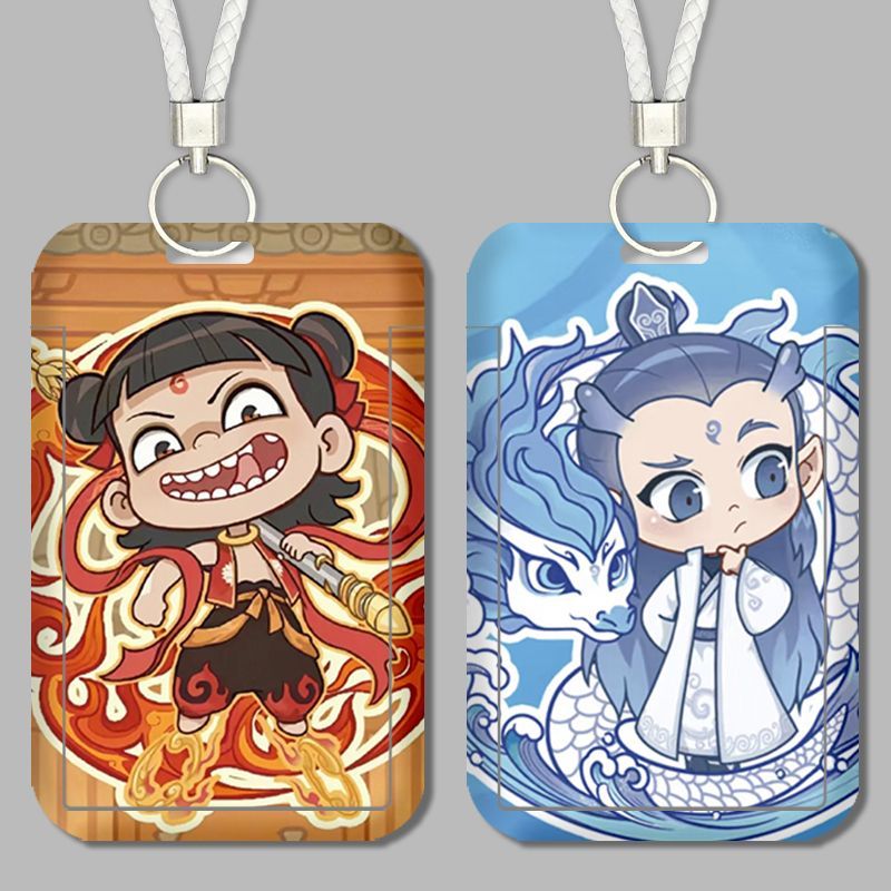 哪吒之魔童闹海可爱Q版学生卡套饭卡校园卡公交卡挂绳通用硬壳