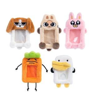 日韩呆萌卡通毛绒卡套甜美卡包钥匙扣书包挂件校毛绒园卡套女