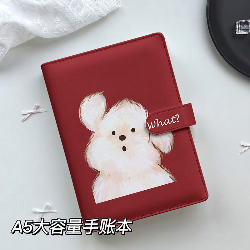 PU白色狗狗红色笔记本/记事本