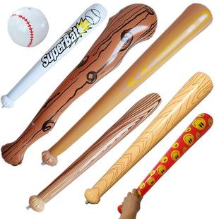 充气棒球棒现货pvc木纹棒球棒木头棒子 跨境充气玩具加油充气棒