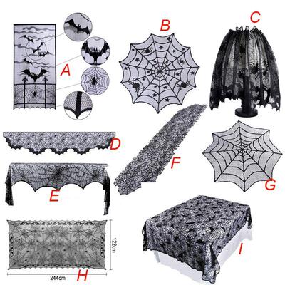 新品Hallowen Spider Tabeclot Blck BQKhLacel aCobwebW Firepla