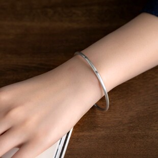 极速《君子慎独j》文艺99纯银细手镯小篆文字中式国潮手镯自在缘