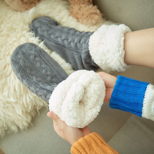 极速Womens Winter Warm Svlipper Noid Thermal Fuzzy Socks