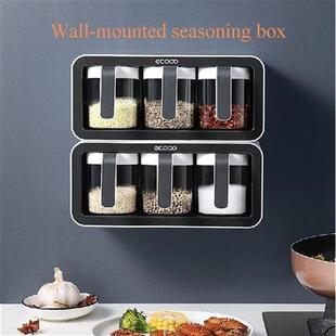 极速Selfadhesive Wall Mount Spice Rack OrgaOnizer Sugar Bowl