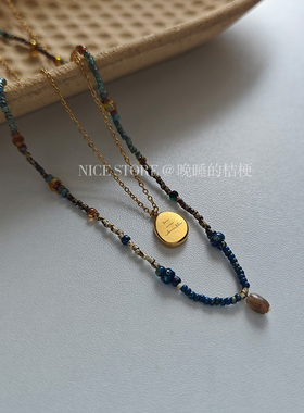 极速售完无补新中式复古串珠水滴吊坠项链中Q国风小众设计叠戴颈