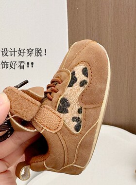 新品秋新款0-1岁男女宝宝56-12个月婴J儿防滑透气软胶底运动拼色