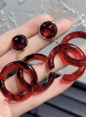 极速i压克力项链酒q红色夸张透明质感项链毛衣z链颈链女