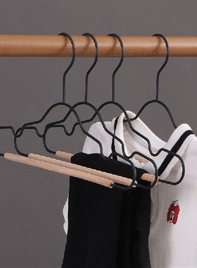 极速5 PCS Iron And Wood uCoat Hanger With Recess Design For