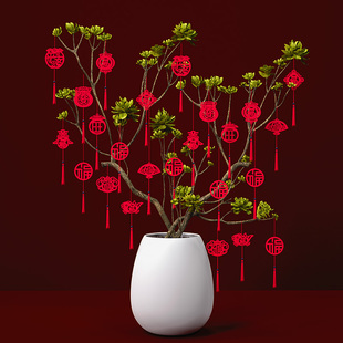 极速2022年虎年生肖挂件新w年教室挂饰春节屋里鞭炮diy装饰小灯笼