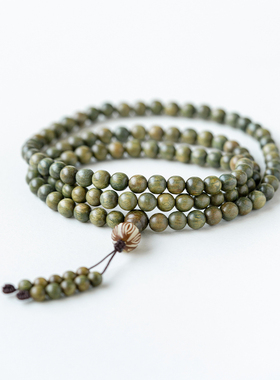 极速一念绿檀108颗念珠手串檀A香木质手链女款念珠檀木念佛珠男士