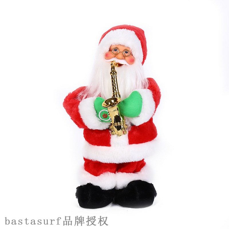 极速New 35fcm electric music playing saxophone Santa doll or