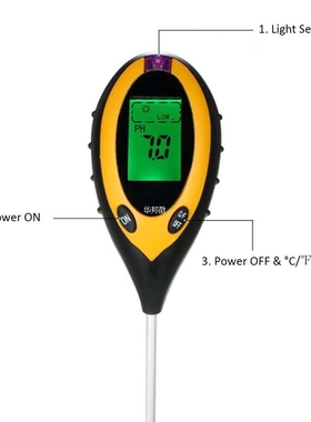 新品4 In 1 Soiil Ph Meter Soil Tester PH Moisture Meter Temp