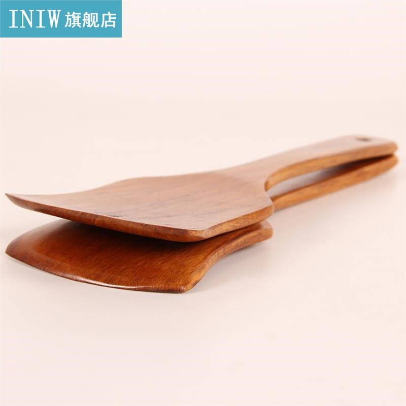 新品1pc Kitchen Turnerr Long Handle Nonstick Solid Wood S
