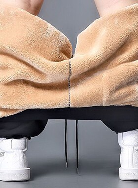 极速10XL Oversiize Plush Casual Pants Mens Warm Cargo Pants