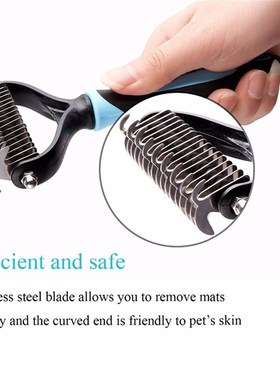 极速Safely Pet Fur Kpnot Cutter Dog Combs Hair Remover Doubl