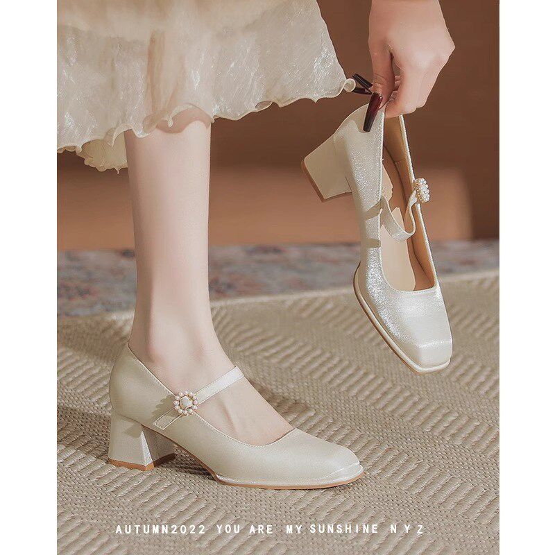 极速法式新中式鞋子高跟鞋女新款春秋配旗袍婚鞋新U娘鞋晚晚单鞋