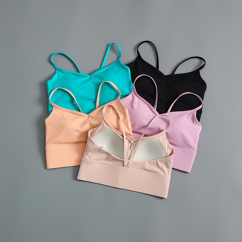 新品美背瑜伽背心女吊带一体式运动内H衣防震跑步防下垂速干透气