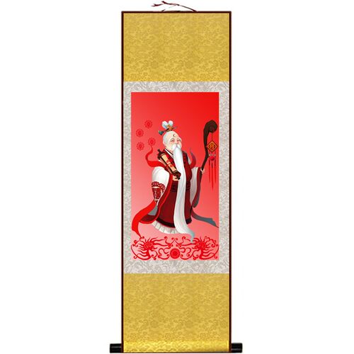 极速月老画像神像墙面玄关沙发背景墙装饰画现Q代简约挂画客厅画