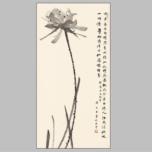 新品荷花墨荷g 国画办公客厅装饰画芯高清宣纸微喷复制