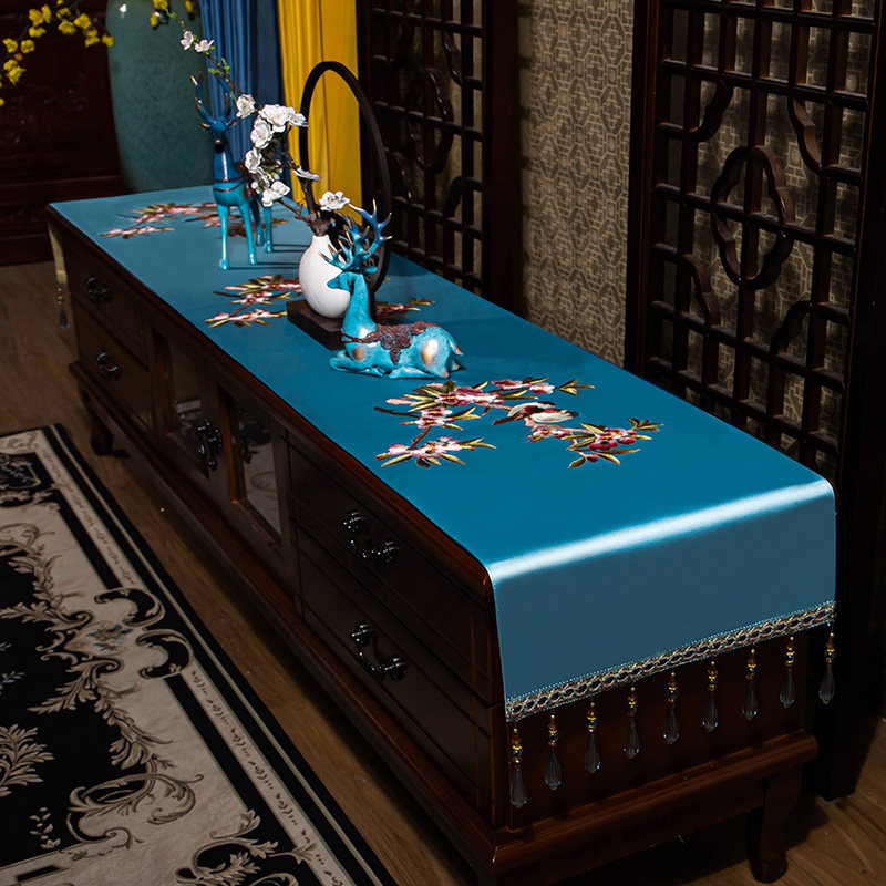 极速防滑电视柜盖布布艺中式长方C形桌布茶几客厅防尘盖巾鞋柜玄,居家布艺,桌布,淘宝优惠券,粉丝福利购,淘宝优惠卷