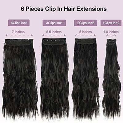 新品Fashidon Line Clip in Hair Extensions for Women 6PCS Thi