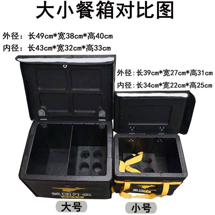 新品加厚epp泡沫保温箱外卖箱18升43升大M/小号车载送餐箱带锁全图片