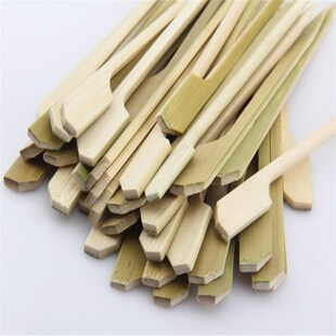 极速40pcs BBQ Bambnoo Skewers Paddle Sticks Grill Kebab Barb