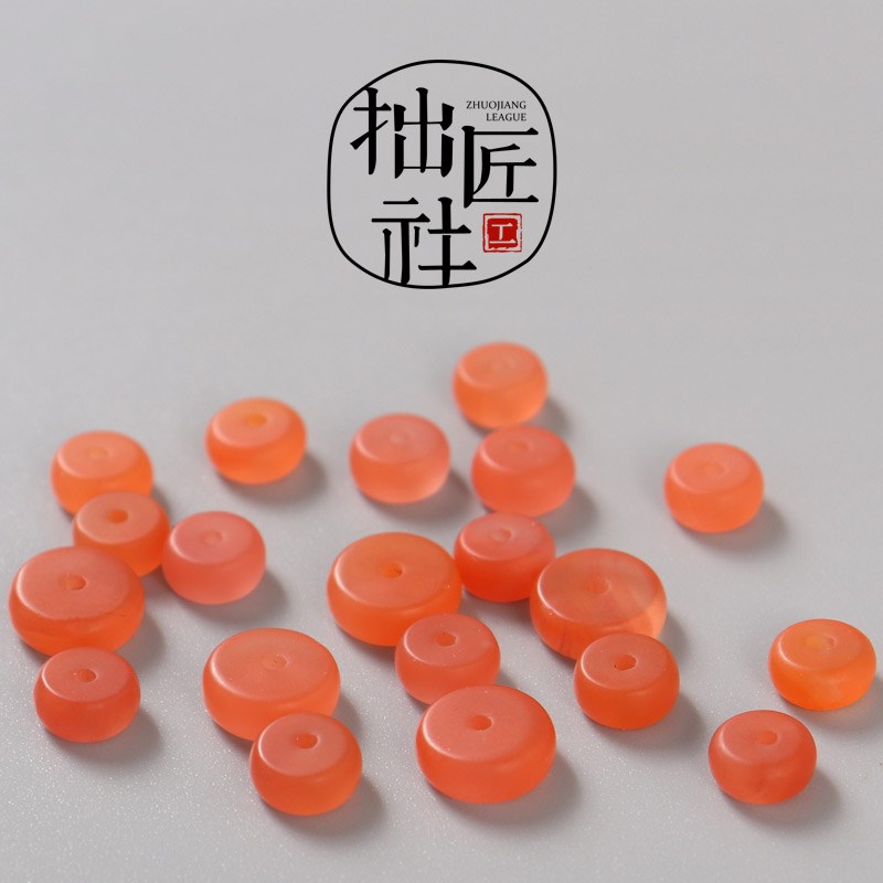 极速原矿南e红平面隔片 文玩玛瑙垫片diy 菩提佛珠念珠手串隔珠配