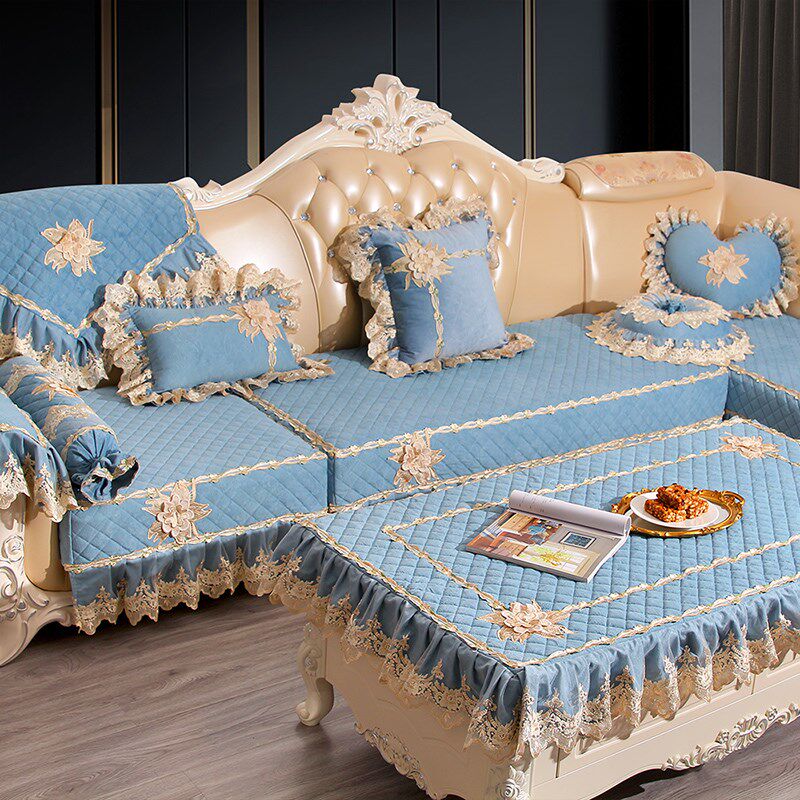 极速加厚沙发垫欧式高端沙发u套罩U型L型刺绣沙发垫四季通用防滑