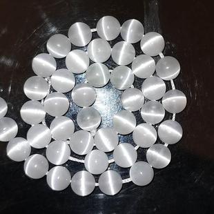 极速diy散珠圆珠配p件手錬饰品天然手工串珠半成品项链石白玉猫眼