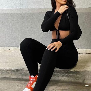 Solid Long Sleeves 极速Hugcitar Summer BandageV Neck 2021