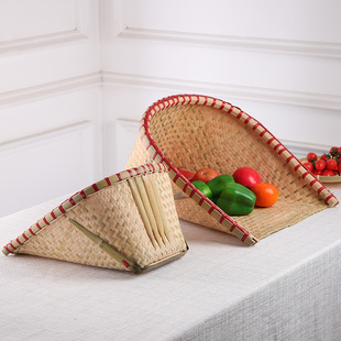 极速竹编簸箕纯手工包边畚箕竹筲箕竹簸箕螃蟹Q水果盘竹斗铲谷斗