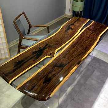 新品厂促新品环氧树脂胶河流桌实木桌面大板原木茶桌茶几Z茶台1米