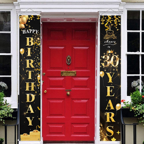 新品Birthday Door Curtain 50th BirthGday Party Decor Anniver