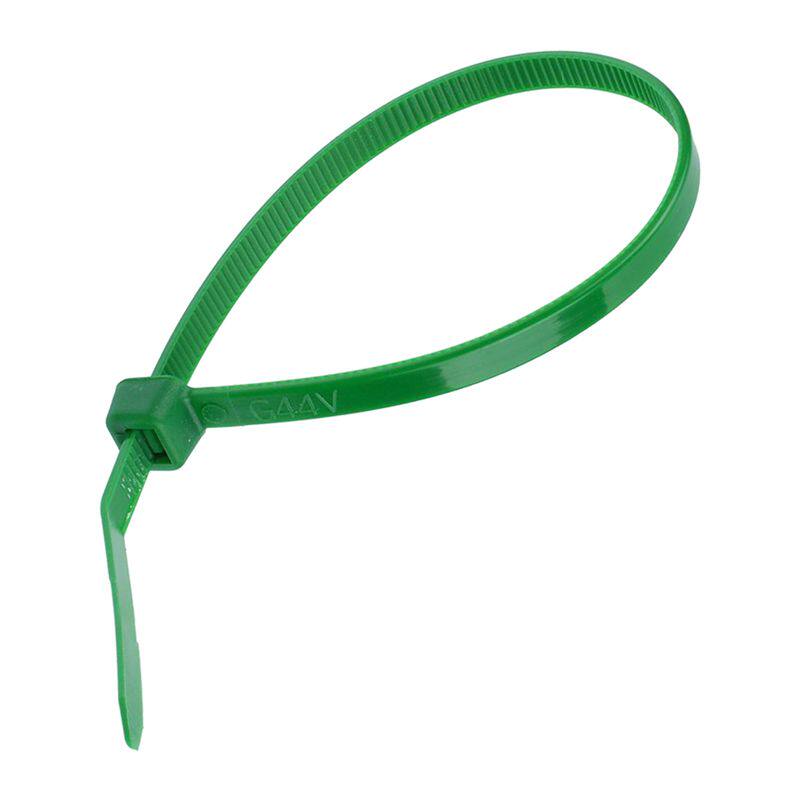 新品4.8mm x 200mm Green Zip Cable TTie - 100