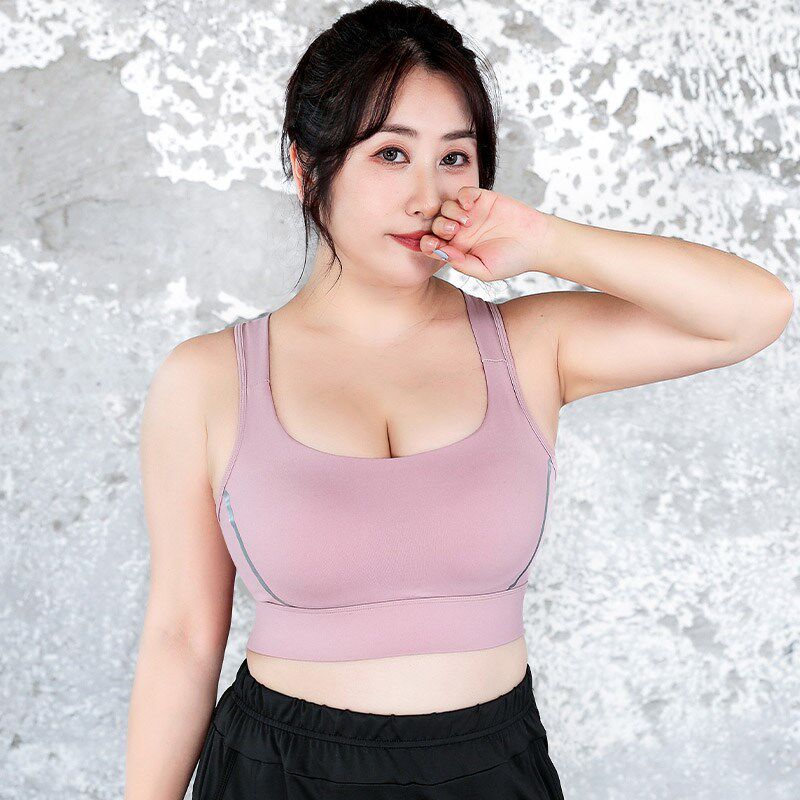 新品美背运动背心女大码胖mmw防震跑步健身内衣大胸瑜伽文胸200斤