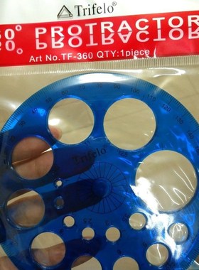 极速1 Pcs Stationery 360 Degxree Round Ruler Transparent Cir