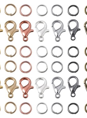 极速8colors 200pcs Rinrgs+100pcs Clasps Set Lobster Clasp Op