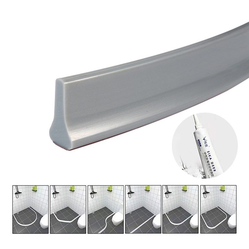 极速1 aPcs Silicone Collapsible Water Retaining Strip Shower