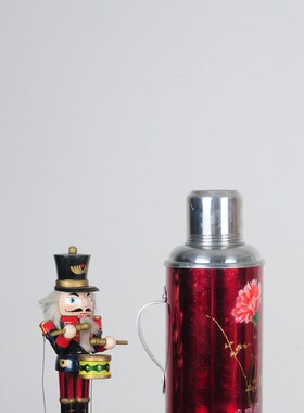 极速单个老式热水瓶保温瓶暖壶老暖D水瓶古玩J收藏别墅装饰铝制故